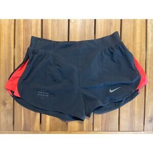 Nike Black Running Shorts with Red Side Panels